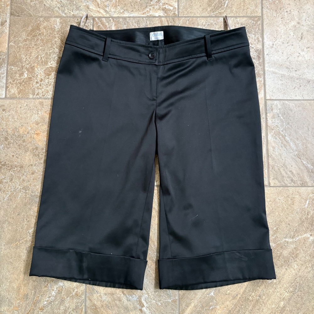 Oasis‎ Bermuda Shorts Cuffed High Waist Dressy Black Size 12